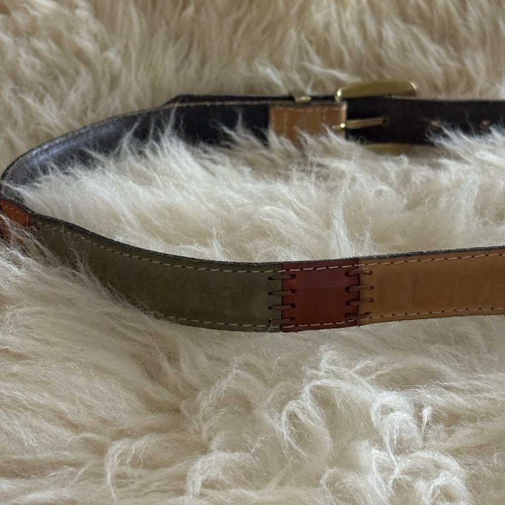 Multicolor Patchwork Leather Belt - image 5